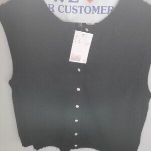 H&M sleeveless black sweater NWT